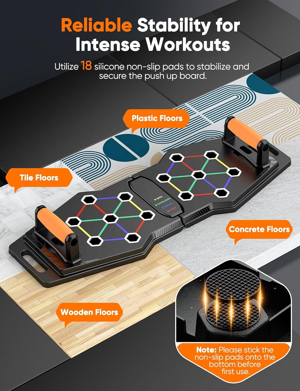 Push Up Board Foldable Multi Function - Kit de Prancha de Flexão Dobrável