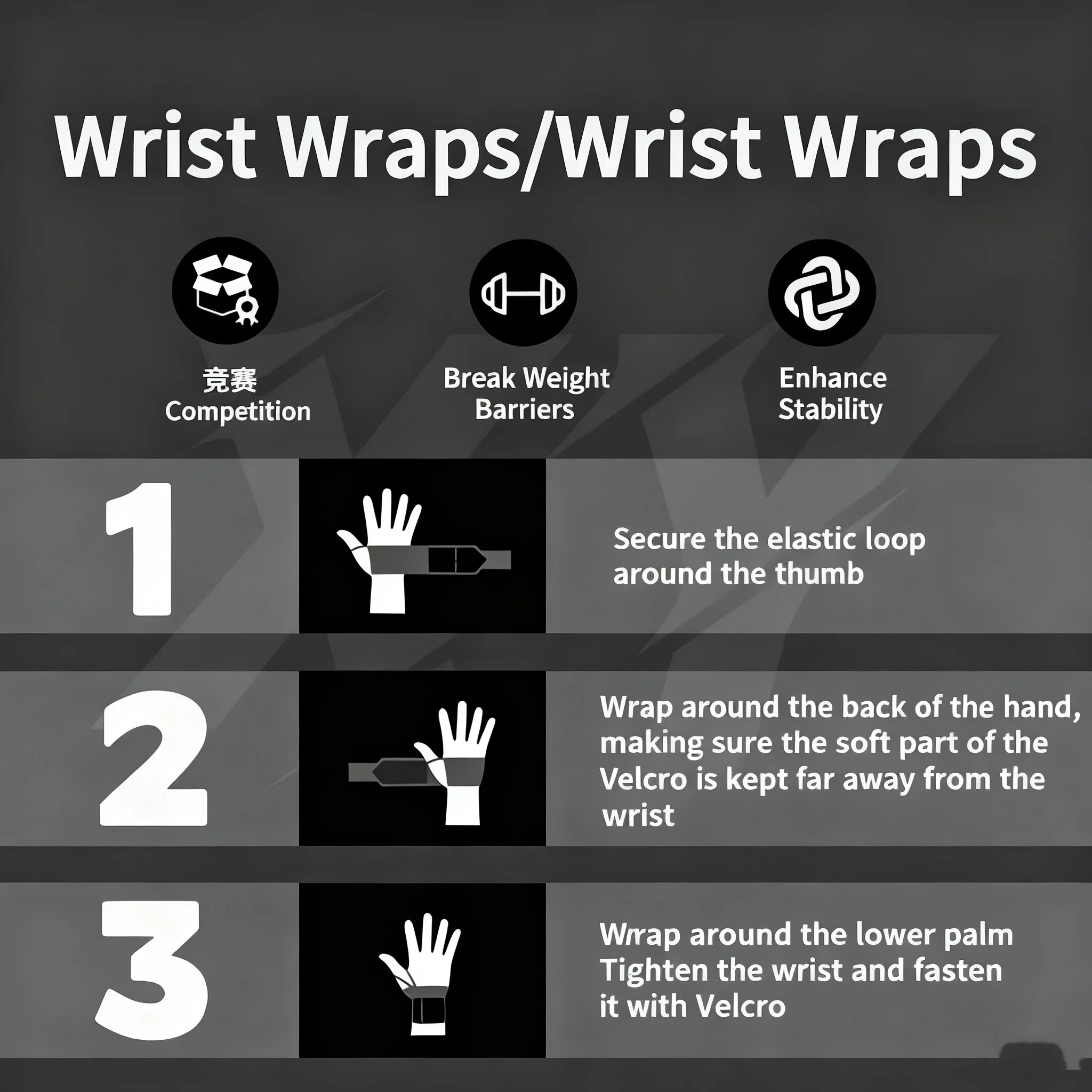 1 Par de Faixas de Suporte par - Wrist Wraps Weightlifting Support avaliação e preço