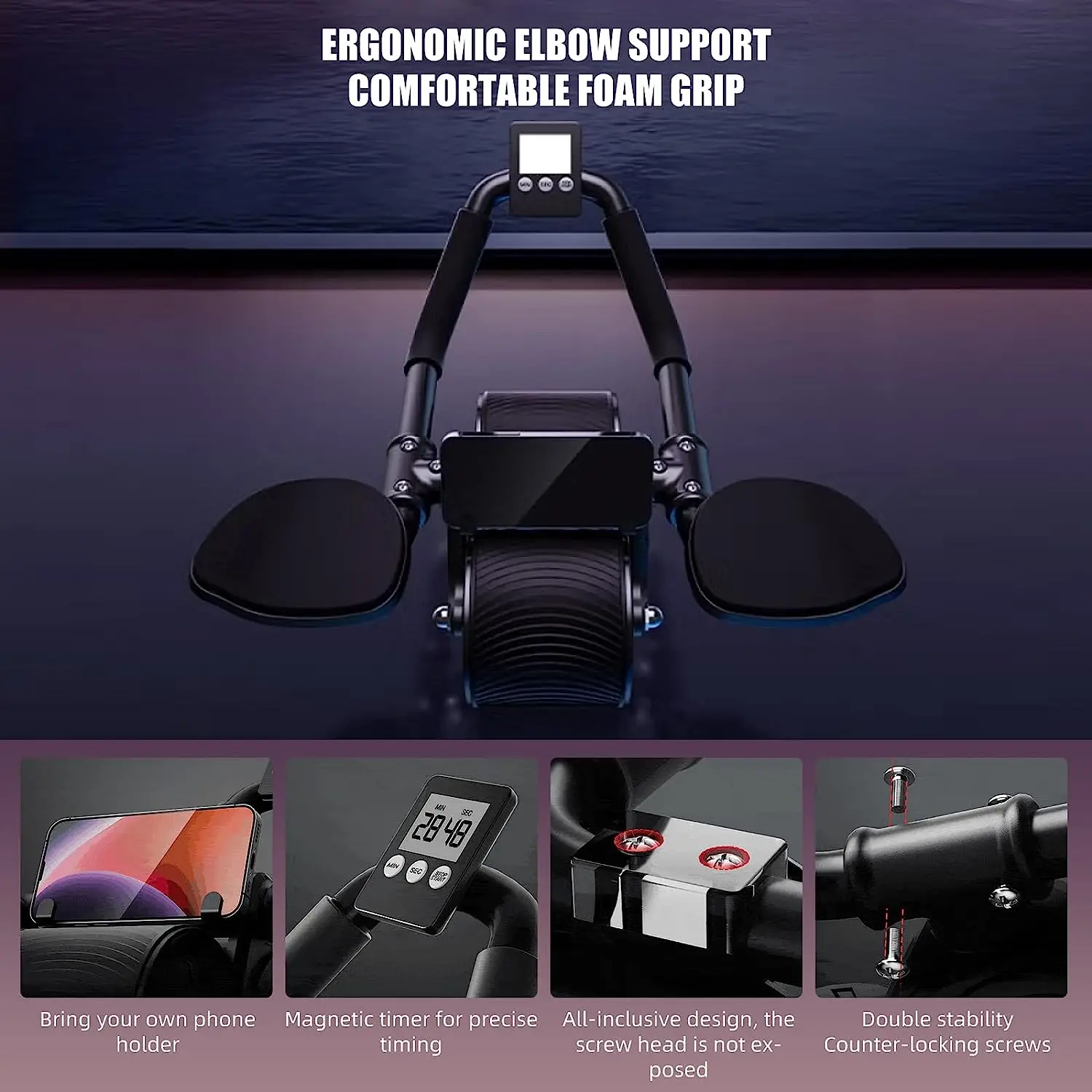 Roda Abdominal com Suporte par - Ab Roller Wheel With Elbow Support avaliação e preço