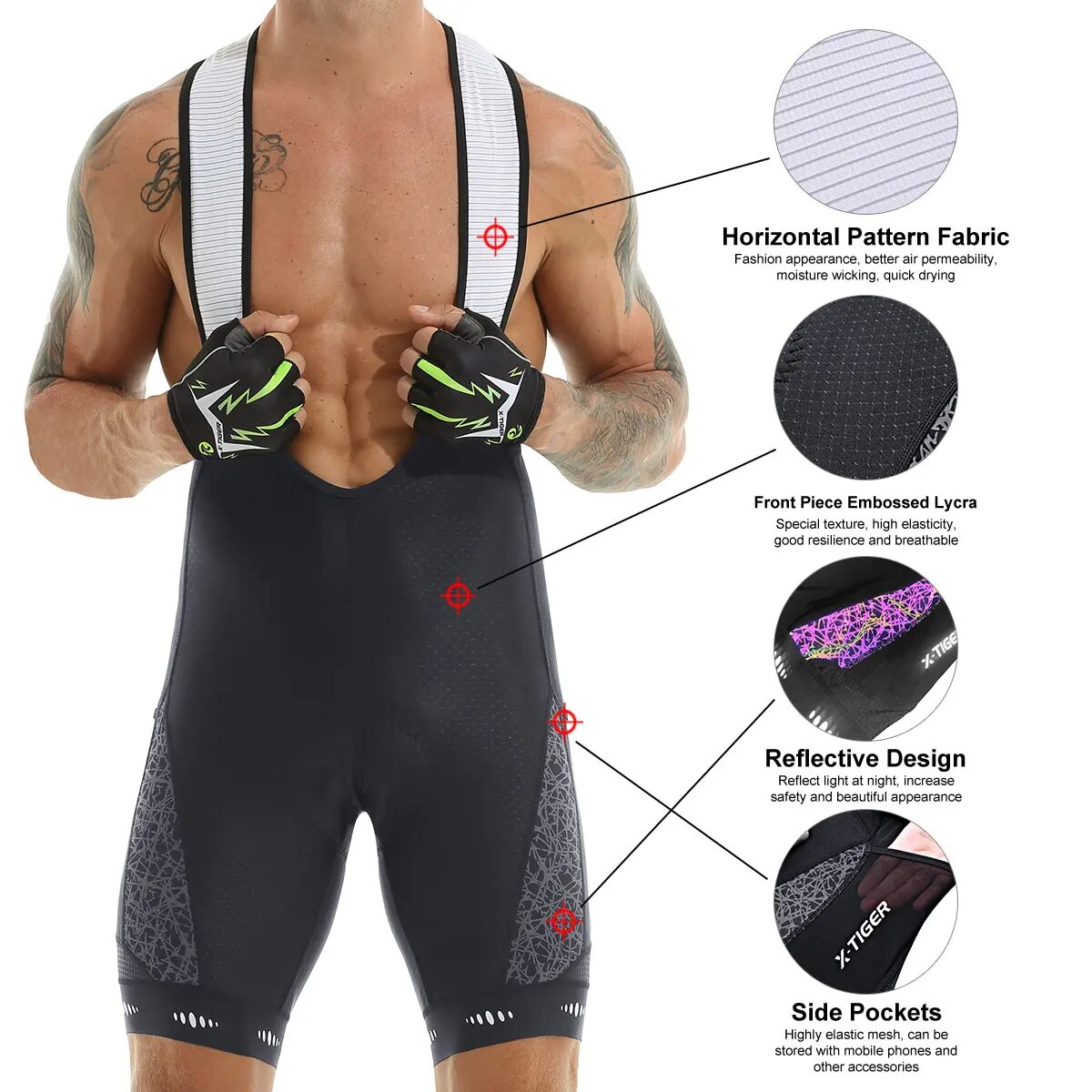 Respirável Ciclismo Bib Shorts - Padded Cycling Shorts 5D Gel avaliação e preço